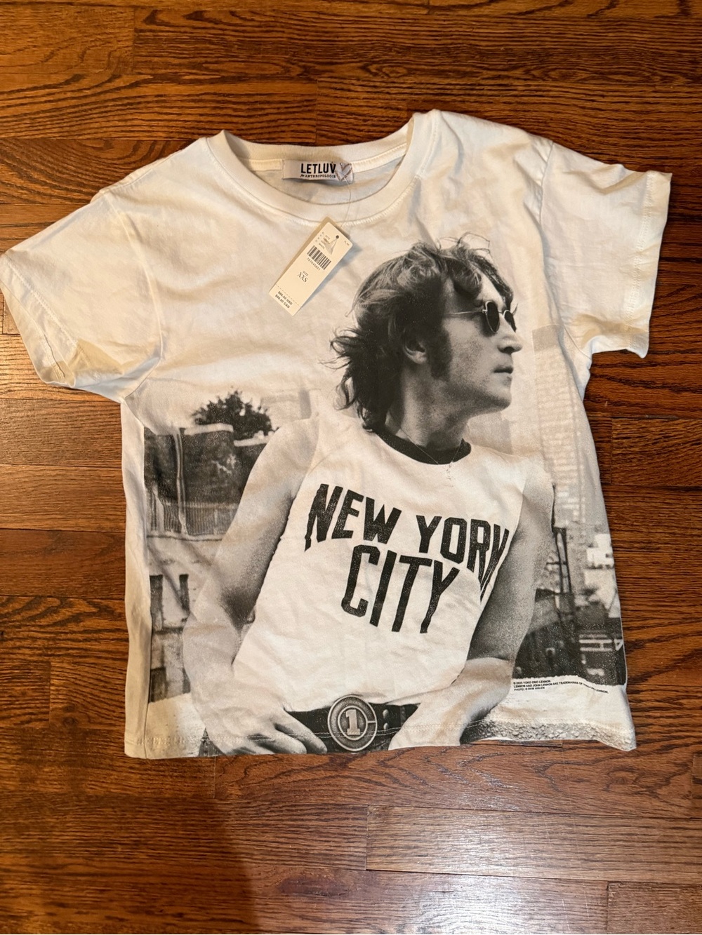 Anthropologie Letluv John Lennon "New York City" Graphic Tee in White